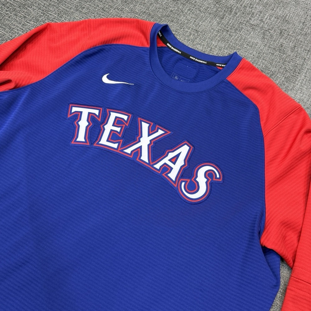 Nike Texas Rangers Shirt Mens XL Authentic Collection Dri-FIT  Blue Red MLB